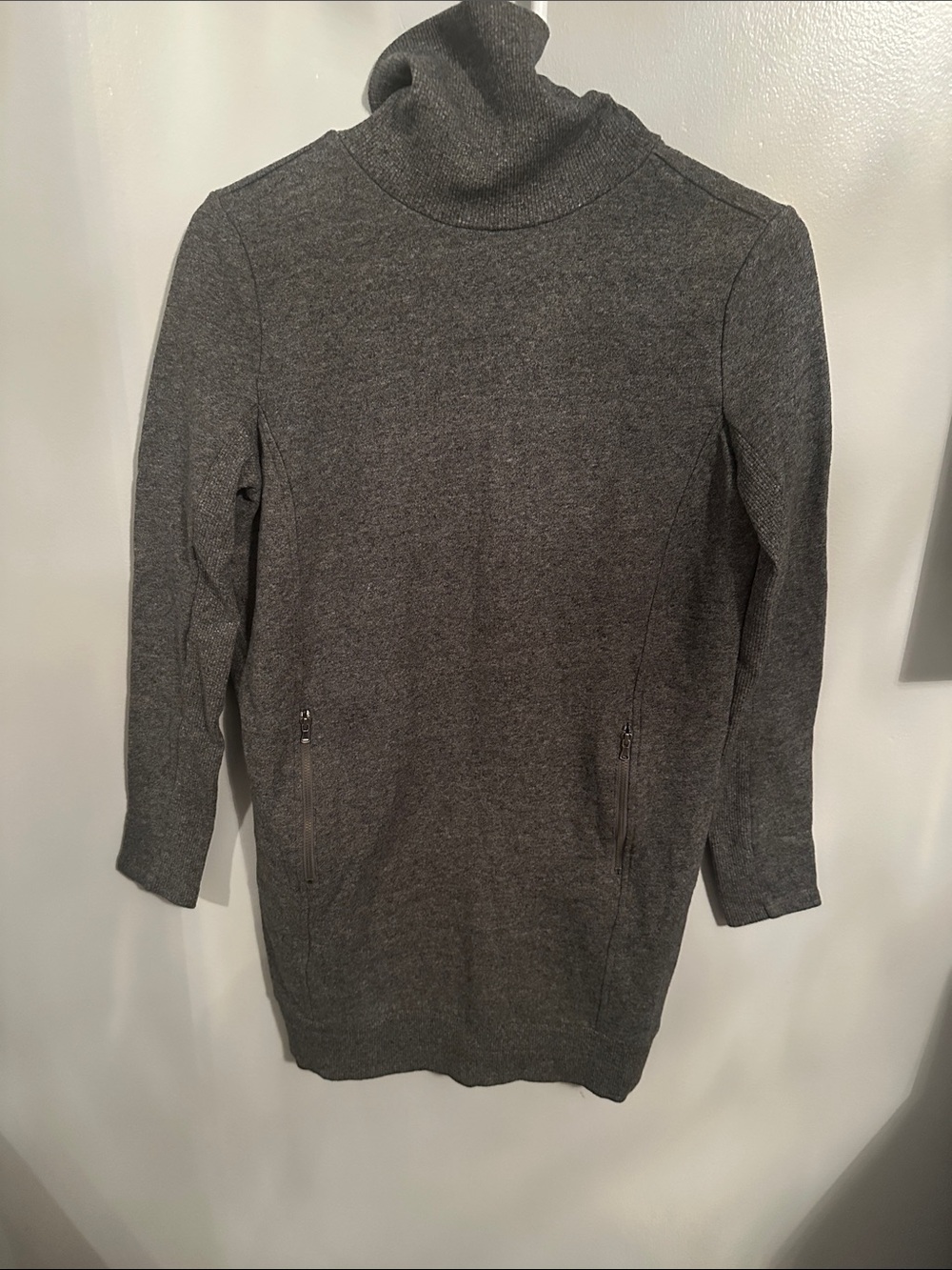 Lou & Grey Charcoal Gray Turtleneck Sweater Dress